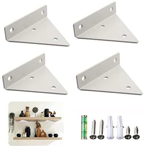 4 Stück Schwebende Regalhalterungen, Unsichtbare Dreieck Wandhalterungen, Dreieck Wandregal Halterung, Heavy Duty Metall Unsichtbare Dreieck Wandhalterungen, für Lagerregal, Bücherregal
