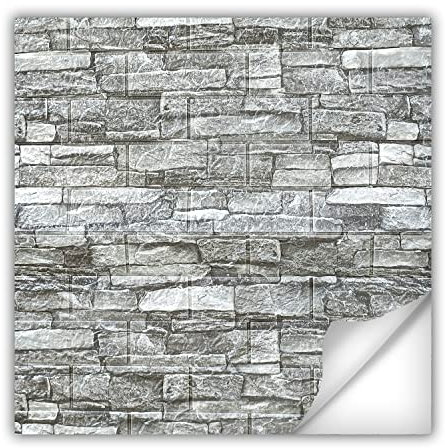 MAKA 12 Pezzi Piastrelle Adesive in PVC Bagno e Cucina 60x77cm/Pezzo 5.5 m² Totale Pietre in 3D Murale Mattonelle Decorazioni Realistiche Mosaico Autoadesivo Impermeabile Alta Risoluzione (Virginia)