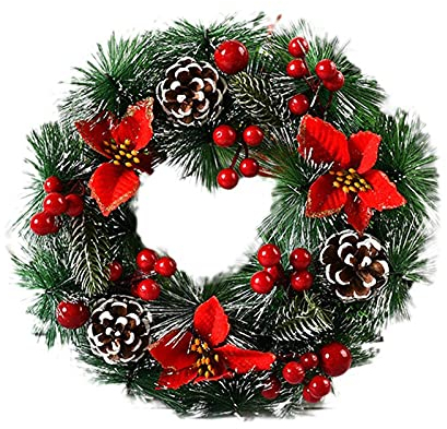 30cm Ghirlanda Natalizia Riutilizzabile Ghirlanda di Natale Decorazione corona Natale per il caminetto Porta d'ingresso Grave Staire Xmas Tree Giardino Giardino Ringraziamento Decorazioni di Natale