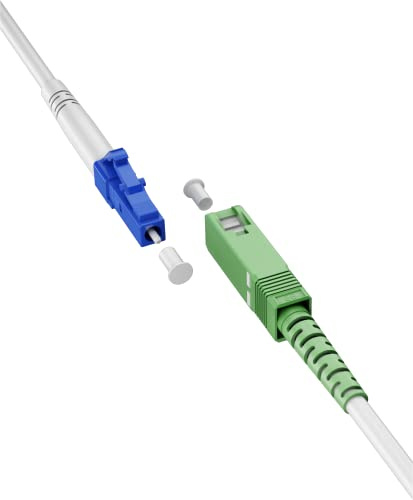goobay 59610 - Cable de fibra óptica (FTTH), monomodo (OS2) Simplex/SC APC (8°) macho a LC-UPC (8°) macho/cable óptico / 3 metros