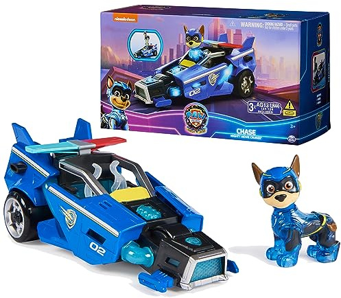 Paw Patrol: The Mighty Movie, Toy Car with Chase Mighty Pups Action Figure, Lights and Sounds, Kids Toys for Boys & Girls 3+