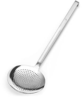 Forgast Edelstahl Schlitzlöffel | ⌀20cm | Abschäumerlöffel | Abseihlöffel | Edelstahlsieb | Metallsieb | Kochskimmer | Küchenskimmer | Sieblöffel | Skimmerlöffel | Skimmer zum Kochen