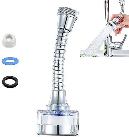 PeiDog 360 ° Rotating Bathroom Faucet Filter,Sink Faucet Filter with Extension Tube for Kitchen and Bathroom,Water Purifier Removes Chlorine Fluoride Heavy Metals Hard Water