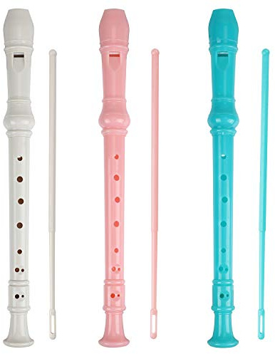 Soprano Recorder Descant Flauta Recorder 8 Hole ABS Clarinet German Style Treble flute C Key With Fingering Chart Instruction 3 pack