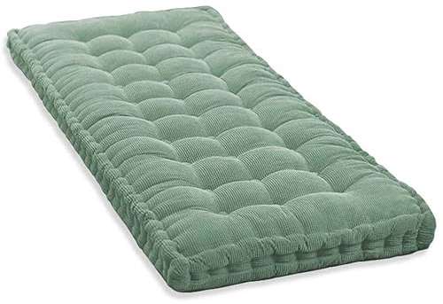10cm Dickes Bankkissen 2/3 Sitzer,100cm/120cm Baumwolle Bankkissen Sofa Boden Sitzkissen Matratze für Haus Garten Terrasse Schaukel (160x50cm,Lichtgrün)