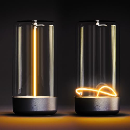 Sunco Magnetic Filament Light Rechargeable Table Lamps Minimalist Flexible LED Camping Lamp Dimmable Cordless 1W 55 LM 2700K Soft White 3-Step Dimming 10%-100% USB-C Rechargeable