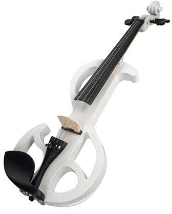violino per principianti Set Bianco Per Violino Elettrico Silenzioso In Legno Massello Con Custodia Per Violino In Tela Cavo Per Arco In Legno Brasiliano Violino Bianco Per Studenti