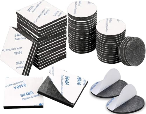 CANOPUS Ruban Adhésif Double Face Extra Fort Noir 9448A, 48 PCs (24 PCs 40mm x 40mm + 24 PCs 30mm-Dia), Étanche Double Face Extra Fort, Tampon Adhésif Double Face Robuste Intérieur, Extérieur