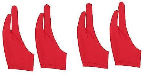 FRCOLOR 4pcs Two Finger Gloves Artist's Drawing Glove Comfortable Thin Breathable for Work Painting s