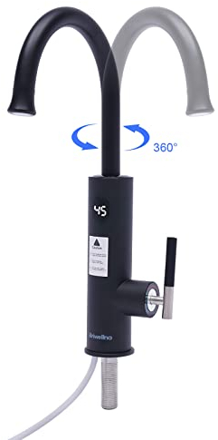 vinnyooc 220 V, 3200 W, sofortiger Wasserhahn, 360 ° drehbar, Wasserhahn, Küche, elektrischer Warmwasserbereiter, Wasserhahn, Badezimmer, Mischbatterie, warm und kalt, für Badezimmer, Küche, Duschraum