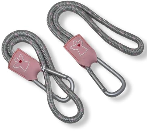 Tanndesign 2 ganci universali per passeggino con moschettone – Supporto per passeggino Pit in PET riciclato – Ganci da tasca per zaino, borsa per pannolini e borsa della spesa, 8 mm di spessore, 60
