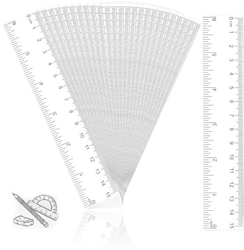 CHENYU 24 Stück Lineal 15cm Transparentes Lineal Set Clear Scale | Kleines Lineal Measuring Instrument Lineal Messwerkzeug für SchüLer Zeichnen Bürobedarf Lineale