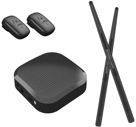 Elektronisches Schlagzeug, Tragbares virtuelles Schlagzeug mit 3D-Bewegungserkennung, Virtuelle Taschentrommel mit 2 Air Drum Sticks und Pedalen und Bluetooth Adapter für Kinder und Anfänger