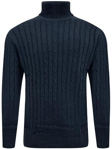 Fashionego Mens Roll Turtle Polo Funnel Neck Jumper Pullover Cable Knitted Sweater Top Warm