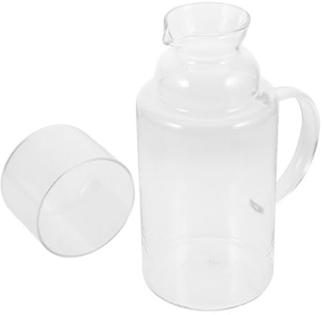 Zerodeko Jarra de Vidrio Resistente al Calor de 1.3l con Pico Antigoteo, Diseño Clásico y Elegante para Agua y Jugos Hogar o Fiestas