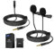 Neewer Micro Cravate Filaire Double avec câble d'extension de 4 m, Mini Microphone à condensateur omnidirectionnel à Clipser 3,5 mm TRS pour caméscope