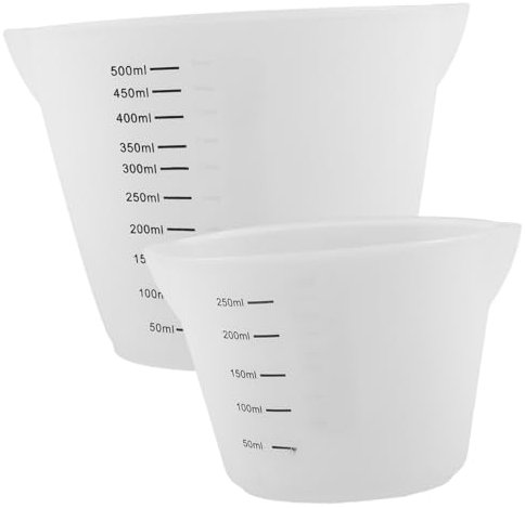 Cabilock 2pezzi Tazze Di Misurazione in Silicone Impugnatura Comoda Per Cucinarper Misurare Liquidi Per Uso Generico in Cucina