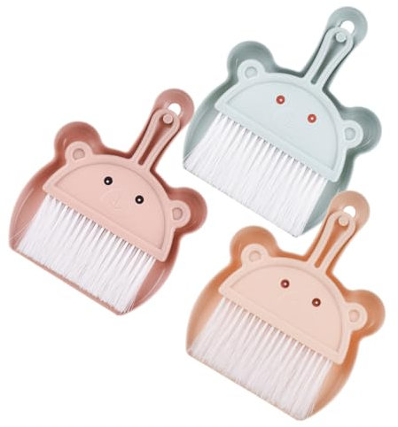 TOPBATHY Set Portatile Di Scopa E Paletta A Forma Di Cartone Animato - Accessorio Compatto Per La Pulizia - Ideale Per Scrivania Letto Interni Auto