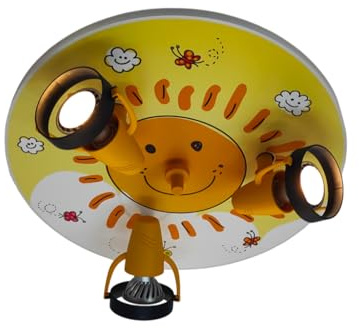 Coole Deckenlampe mit Sonnen Motiv für Kinderzimmer, schwenkbar