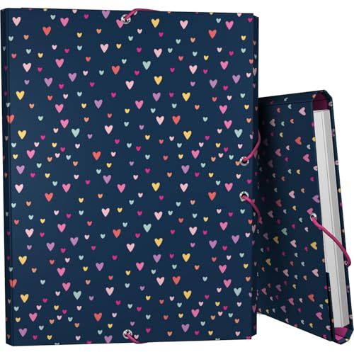 Grafoplas - Carpeta Escolar 3 Solapas, Hearts, Bits & Bobs Pop Up Design, Cartón Forrado, Tapa Dura, Tamaño Folio, Tacto Suave, Certificado FSC, Ideal como Material Escolar para Archivar Documentos