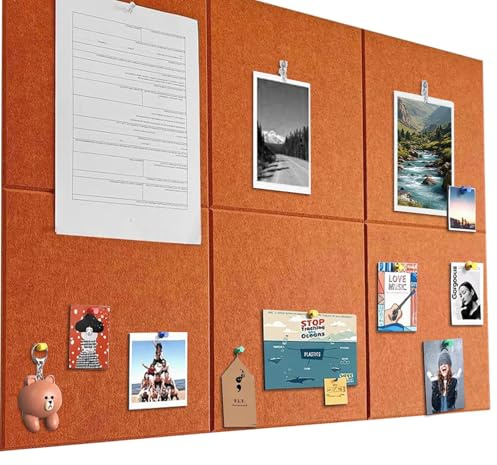 Pinnwand Groß 90x60cm Pinnwand Filz Selbstklebend mit 60 Reißzwecken, 6 Stück 9mm Dick Pinwand, Vision Board für Fotos, Notiz Memoboard für Zuhause Küche Büro Schule,Creme
