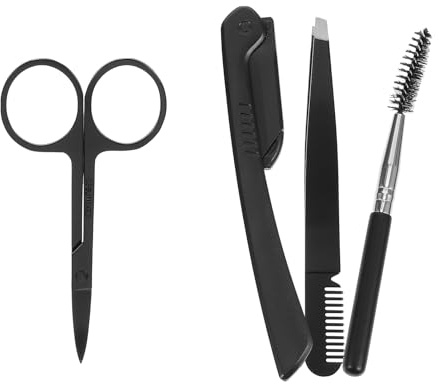 FOYTOKI Kit Per Sopracciglia Con Rasoio Forbici Pinzette e Pennello Strumenti Per Rifinire Le Sopracciglia Tagliaunghie