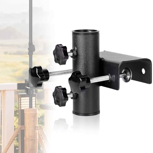 Sonnenschirmhalter Balkongeländer, Balkonschirmhalter, Sonnenschirm Balkon mit Halterung, Befestigungshalterung für Sonnenschirme im Freien, 20 mm-63 mm Klemmbereich, 23 mm-38 mm Schirmdurchmesser