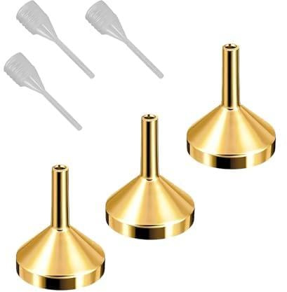 3 Pcs Kleine Trichter + 3 Pcs Federtropfer Trichter Küche Marmeladentrichter Einfülltrichter Metalltrichter Minitrichter