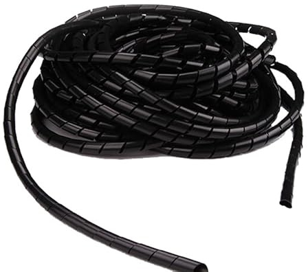 Spiral Wrap Hose Cable Protector, 4mm-10mm Inside Diameter Line Protector Cover Tube Cable Wire Winding Pipe(Black,ID 6mm (15 meter))
