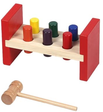 mophrati Hölzerne Hammerbank, Spielzeug für Kleinkinder, lehrreich und unterhaltsam, Holzhammer Spielzeug für Kleinkinder, Problemlösung, aus Holz