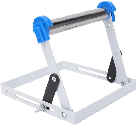 Garosa Supporto per Materiale per Macchina Taglio Regolabile, Telaio di Supporto per Rulli Pieghevole in Acciaio Inossidabile con Intervallo di Altezza 55 a 135 Mm per Accessori per Seghe Banco