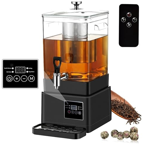 GKFF Tea Maker Machine, 10L 65 Cups Multi Functional Tea Dispenser Pot with Removable Infuser, Hot Water Urn for Flower Blooming & Iced Tea Maker, Catering Large Drink Dispenser, Commercial Tea Urn