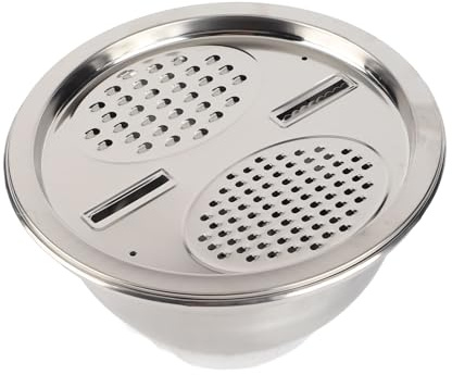 Stylebest Cuenco Rallador Multifuncional de Acero Inoxidable, Colador 3 en 1 y Cesta de Drenaje con Colador Fino Pelador en Juliana, para Lavar Verduras, Frutas, Queso, Patatas, Zanahorias