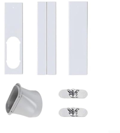 Kit di guarnizioni per finestre del condizionatore d'aria portatile, kit di ventilazione regolabile in PVC con accoppiatore e nastro sigillante da 4 m, per finestre CA verticali e orizzontali (3 pezzi