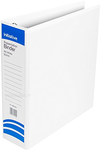 [Pack of 2] Large 65mm A4 White Presentation Binders 4 D Ring Paper Storage File Folders