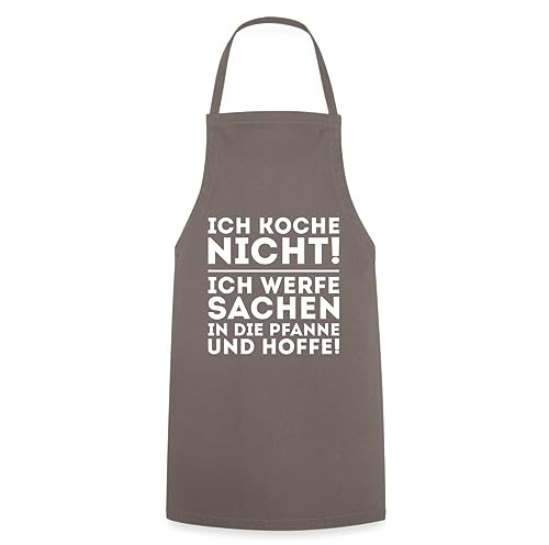 Spreadshirt Ich Koche Nicht Werfe Sachen In Die Pfanne Kochschürze, One size, Grau