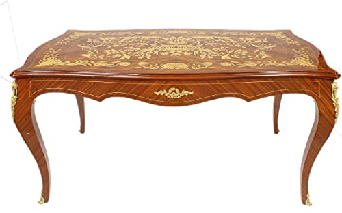 Casa Padrino Luxus Barock Schreibtisch Mahagoni Intarsien/Gold 160 cm - Antik Stil Sekretär Luxus Möbel