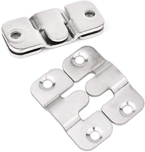 Crochet pour Cadre Photo, Tiberham Connecteur de Meubles Support de Montage Encastré, Mural Cintre Photo en en Métal Solide pour Fixation de Tableau, Image ou Miroir (10 Paires)