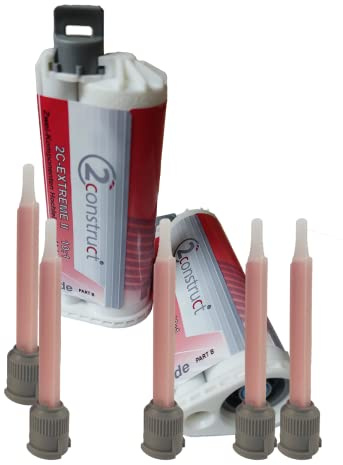 2-Komponenten Klebstoff 2Construct EXTREME II, 50g, Kartusche mit 5 Mischdüsen