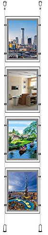 A4-Bilderrahmen im Hochformat, Acryl, LED-Hintergrundbeleuchtung, 21,6 x 27,9 cm, Immobilienfenster, zum Aufhängen, Büro, LED-Acryl-Posterrahmen, Leuchtkasten, Schilderhalter (4 Stück A4 a roh,