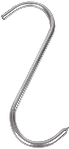 Beeketal 'FHB-7' Fleischerhaken aus Edelstahl mit ca. 9 mm Durchmesser, ca. 85 x 200 mm (B/H), stabiler S-Haken ideal als z.B. Metzgerhaken, Fleischhaken oder Räucherhaken