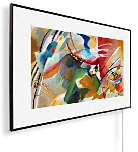 Könighaus Bildheizung 800 Watt - Smart Thermostat - 11-21 m² | Schwarzer Rahmen, Passepartout, Museumsbild: 27, TÜV SÜD, 5 Jahre Garantie, App