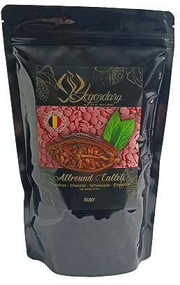 Legendary CALLETS - Originales pastilles, drops de chocolat belge pour fondue, fontaines, couverture. cacao à boire et plus (Ruby, 1 Kg)