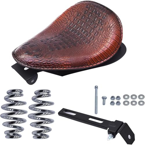 Motorcycle PU leather Solo Seat w/Seat Base Brown Replacement for Honda ACE VT 1100 750 Suzuki Sportster Bobber Chopper