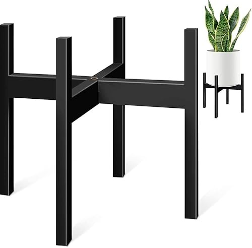 ZMTECH Blumenständer 30cm Durchmesser, Pflanzenständer Metall Schwarz Blumenregal, 12 Zoll Pflanzenregal Hoch für Innen Außen Zimmerecke, Terrasse