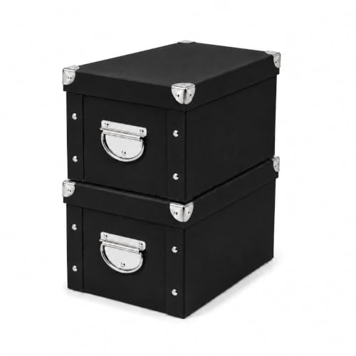 GUOZI Faltbare Aufbewahrungsbox, Dekorative Erinnerungsbox mit Deckel und metallverstärkten Ecken, Aktenkorb aus Karton mit Griffen für Andenken Spielzeug Fotos Büro Kleiderschrank Bücherregal