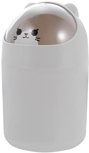 Zerodeko Bidon Plastique Comptoir Plastique Animal de Bureau Mignon avec Couvercle Petit Panier à Déchets Dessin Centre Commercial pour Chambre d'enfants Bureau Bidon Poubelle