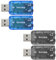 Be In Your Mind 4 Tarjetas de Sonido estéreo USB 5.1 externas con Puertos de Auriculares y micrófono de 3.5 mm, Adaptador de Audio Virtual 3D de 5.1 Canales Compatible con Windows 2 Negro y 2 Azul