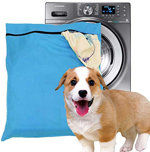Petwear Wäschebeutel,Haustier-Wäschesack, blaue Filter, Haustierhaare, Haustierwäsche, Waschbeutel für Waschmaschine mit YKK-Reißverschluss für Haustier-Bettwäsche, Decken, Handtücher Jumbo Blau