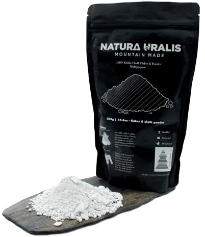 Natura Uralis Premium Belgorod Kreide Flecken | 500g Weiße Kreideflocken - Erstaunliches Knuspern, Befriedigende Erdige, Samtige und Feste Textur, ASMR-Sensation, Natürliches Calciumcarbonat